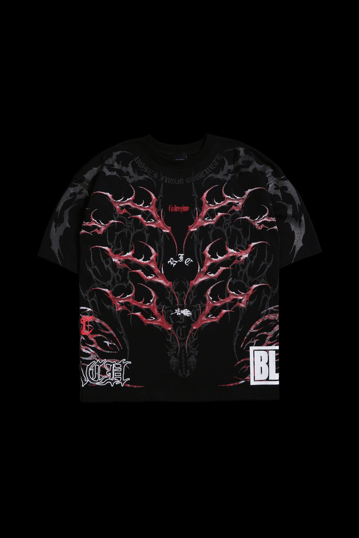 Koga Kuchiki 199X "Side By Side" Oversized Tee in Black