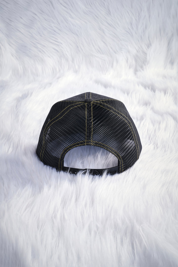 Civil Bratz Cap Denim Trucker Hat in Dark Denim Wash