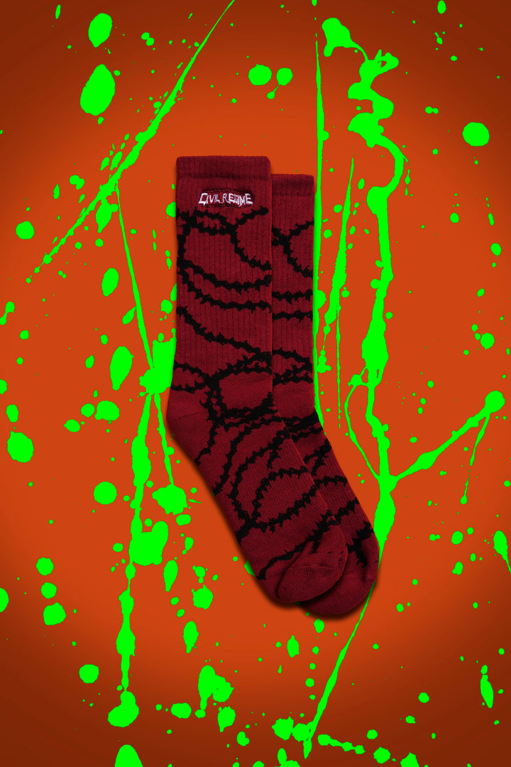 Bloom In Chains Socks in Oxblood