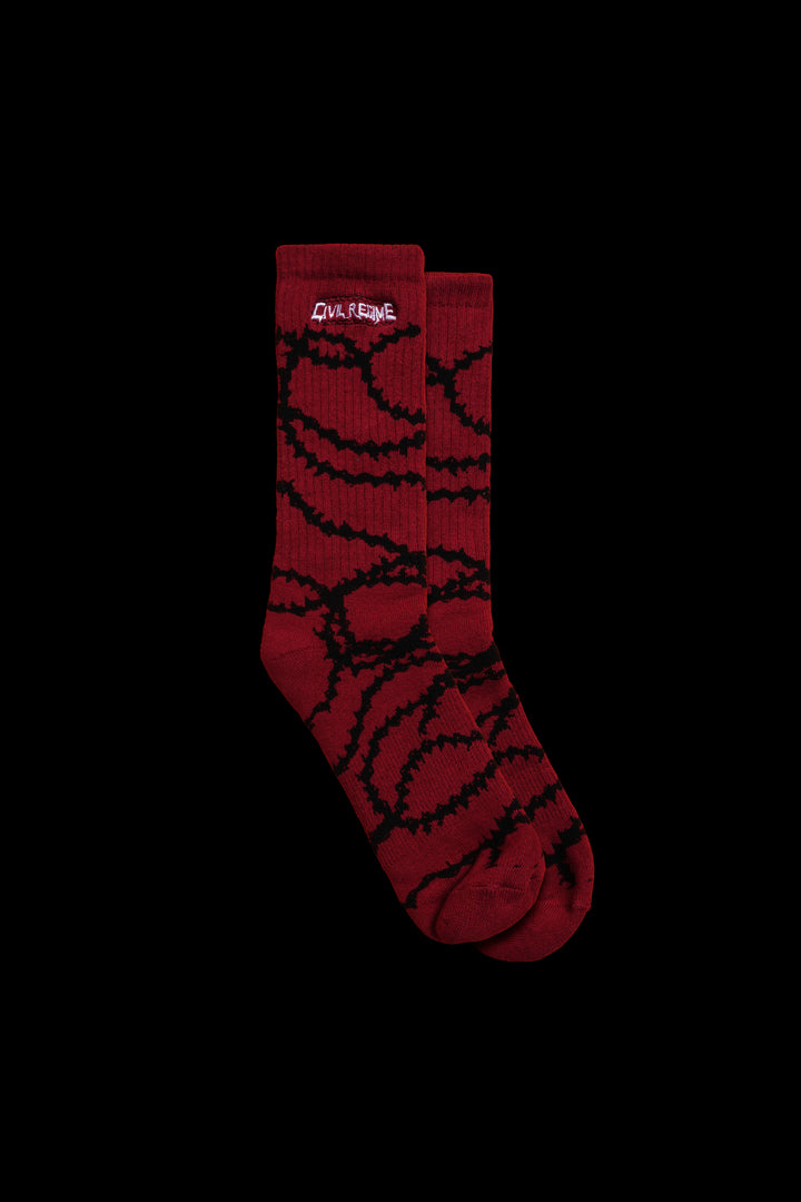 Bloom In Chains Socks in Oxblood