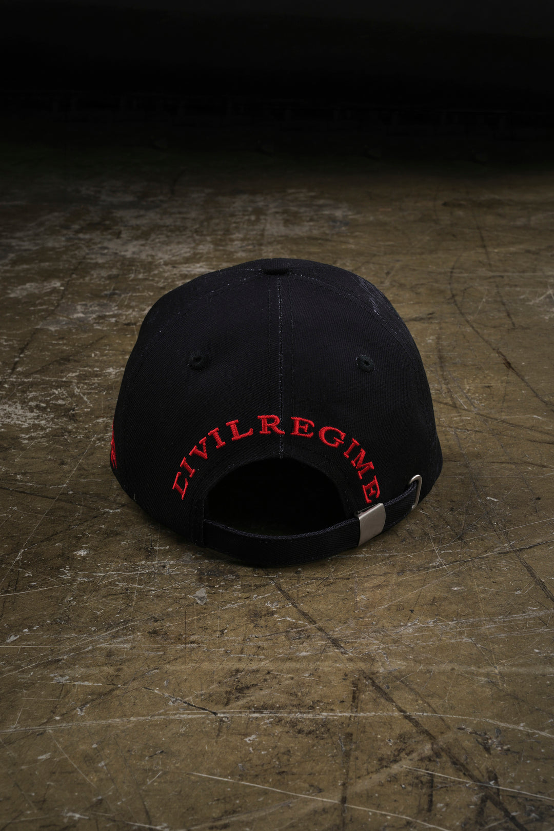Offset Distressed Dad Hat in Black