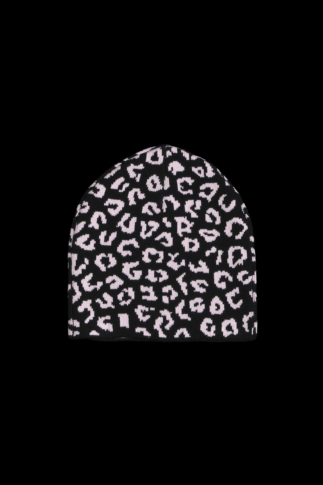 Can't Catch This Skull Cap Beanie in Black/Pink Cheetah