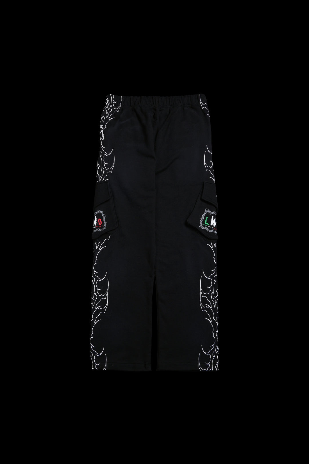 LWO Forever Eternal Wide Leg Cargo Pants in Spray Wash Black