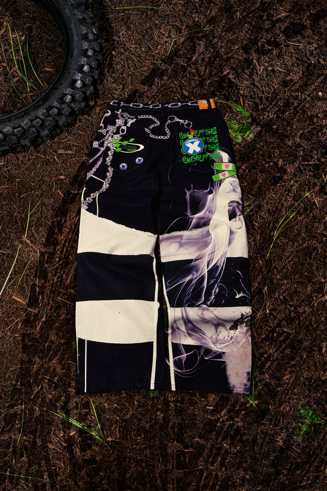 Throttle Sparks Raw Denim Jeans in Black Washed Denim