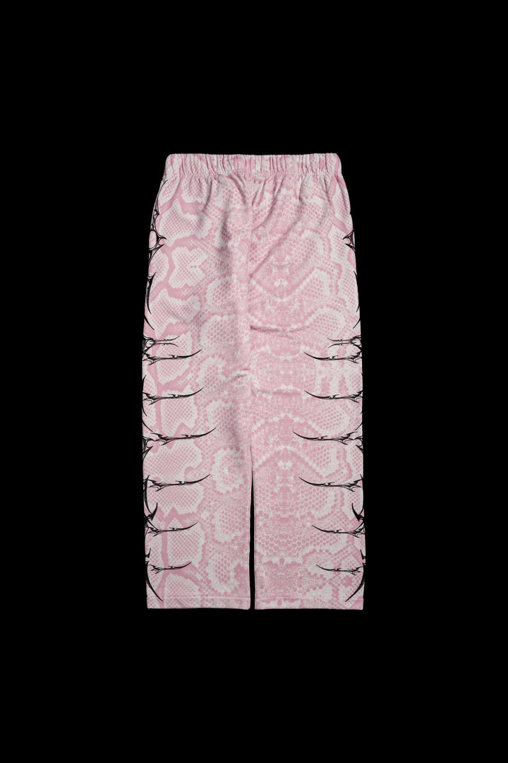 Core Brigade Wide Leg Pants in Baby Pink Snake