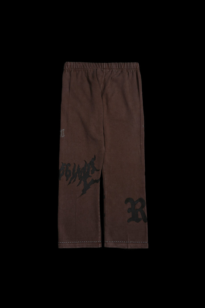 Eternal Chaos Wide Leg Fleece Pants in Sun Faded Brown