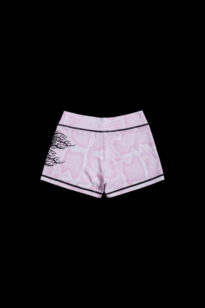 Serpent's Kiss Pookie Shorts in Baby Pink Snake