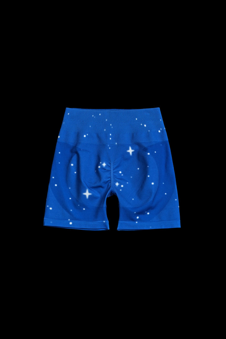 Stardust Shimmer Kelly Seamless Shorts in Royal Blue