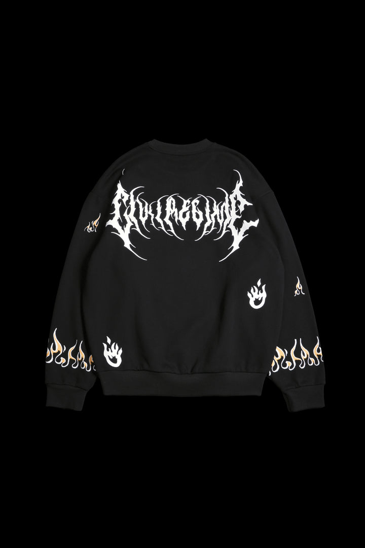 Prince Of Darkness Cozy Crewneck in Black