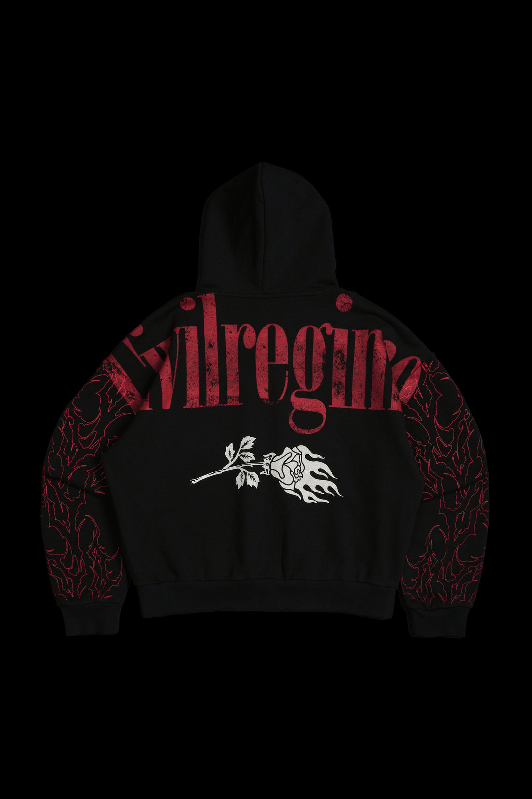Tribal Of Steel Outliers Distressed Zip Up Hoodie in Black