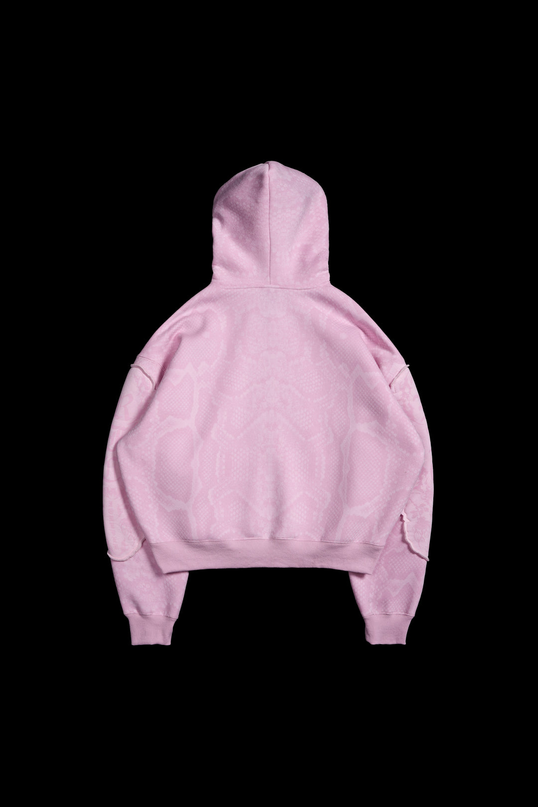 Chaos Luxe Zip Up Hoodie in Baby Pink Snake