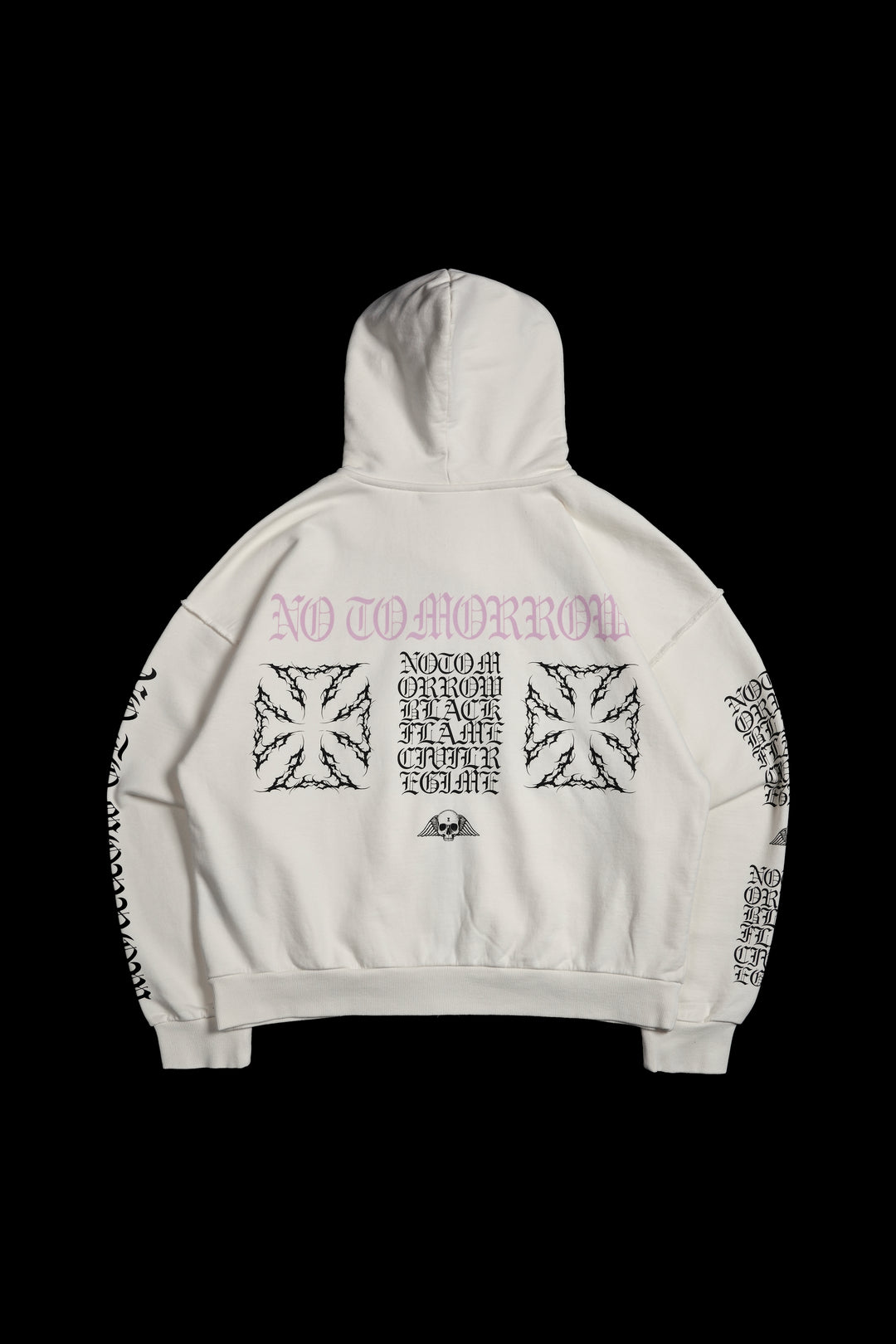 Crawling Out Civil Zip Up Hoodie in Bleached Ivory