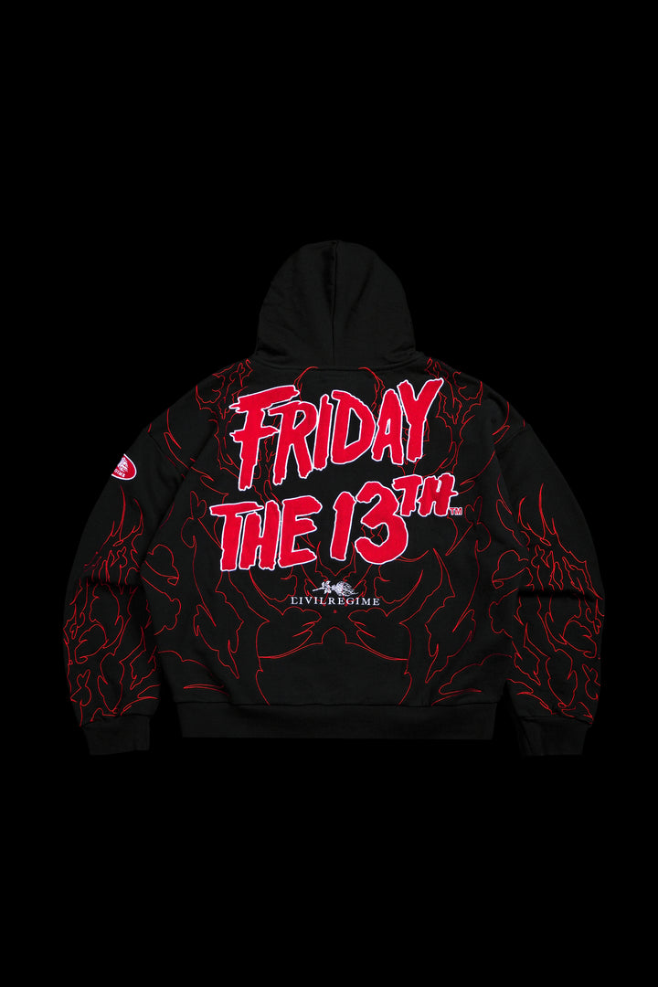 Silent Killer Full Zip Up Hoodie in Vintage Black