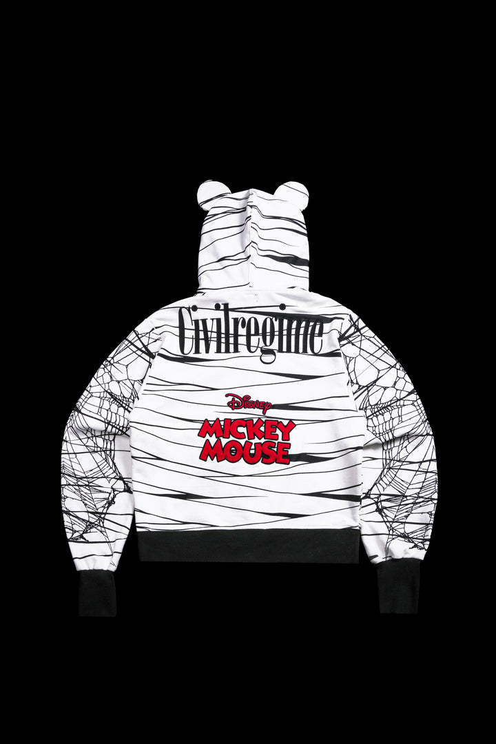 Tomb Bound Civil Cowl Zip Up Hoodie V2 in Butter/Black