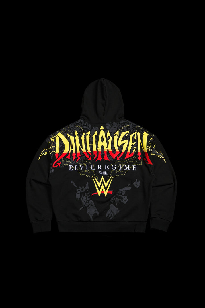 Pure Evil Full Zip Up Hoodie in Black