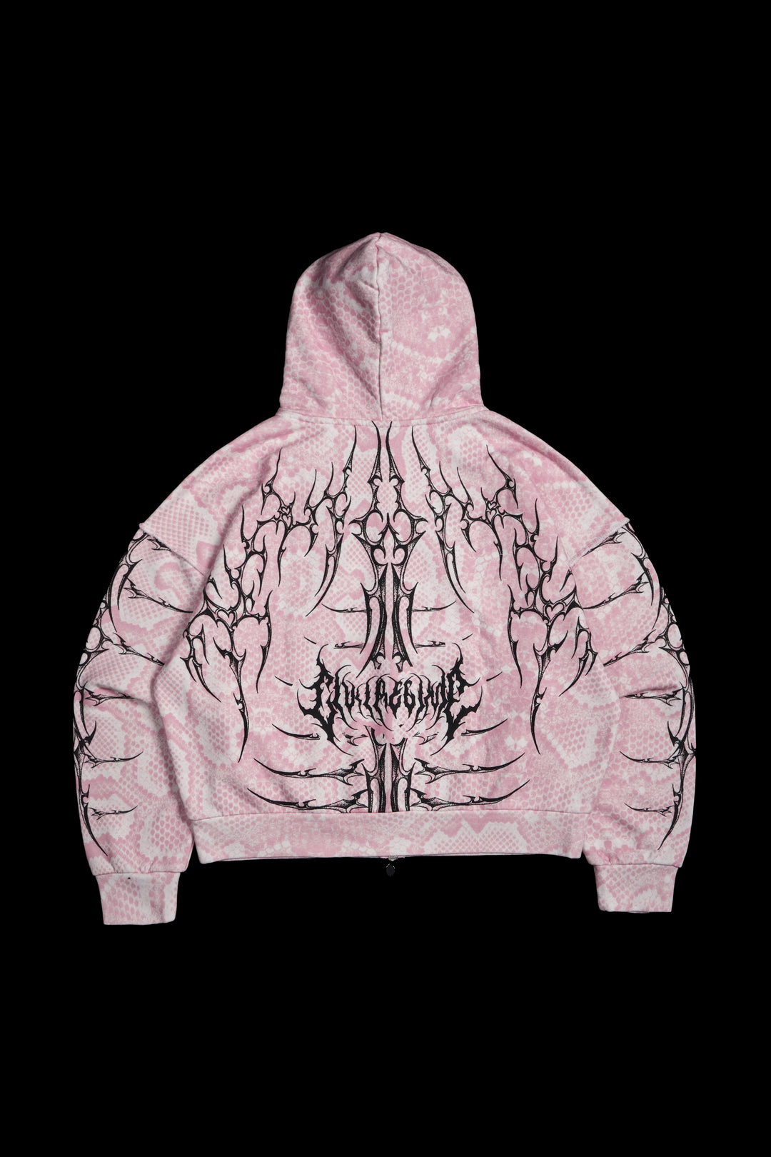 Core Brigade Civil Zip Up Hoodie in Baby Pink Snake