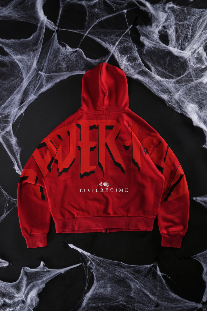 Cage Match Shiesty Zip Up Hoodie in E-Red