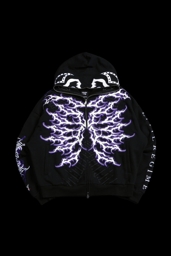 Dirty Dom Wanted Full Zip Up Hoodie in Black