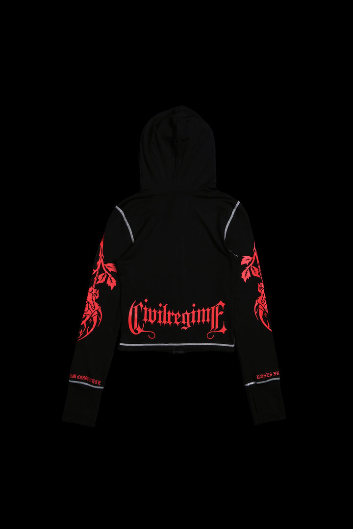 Noir Couture Pookie Zip Up Hoodie in Black