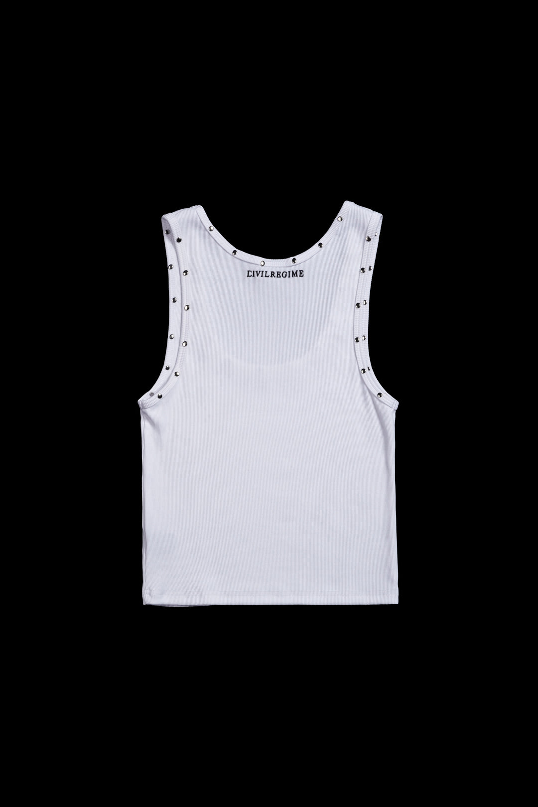 Vengeful Cropped Ribbed Tank in White