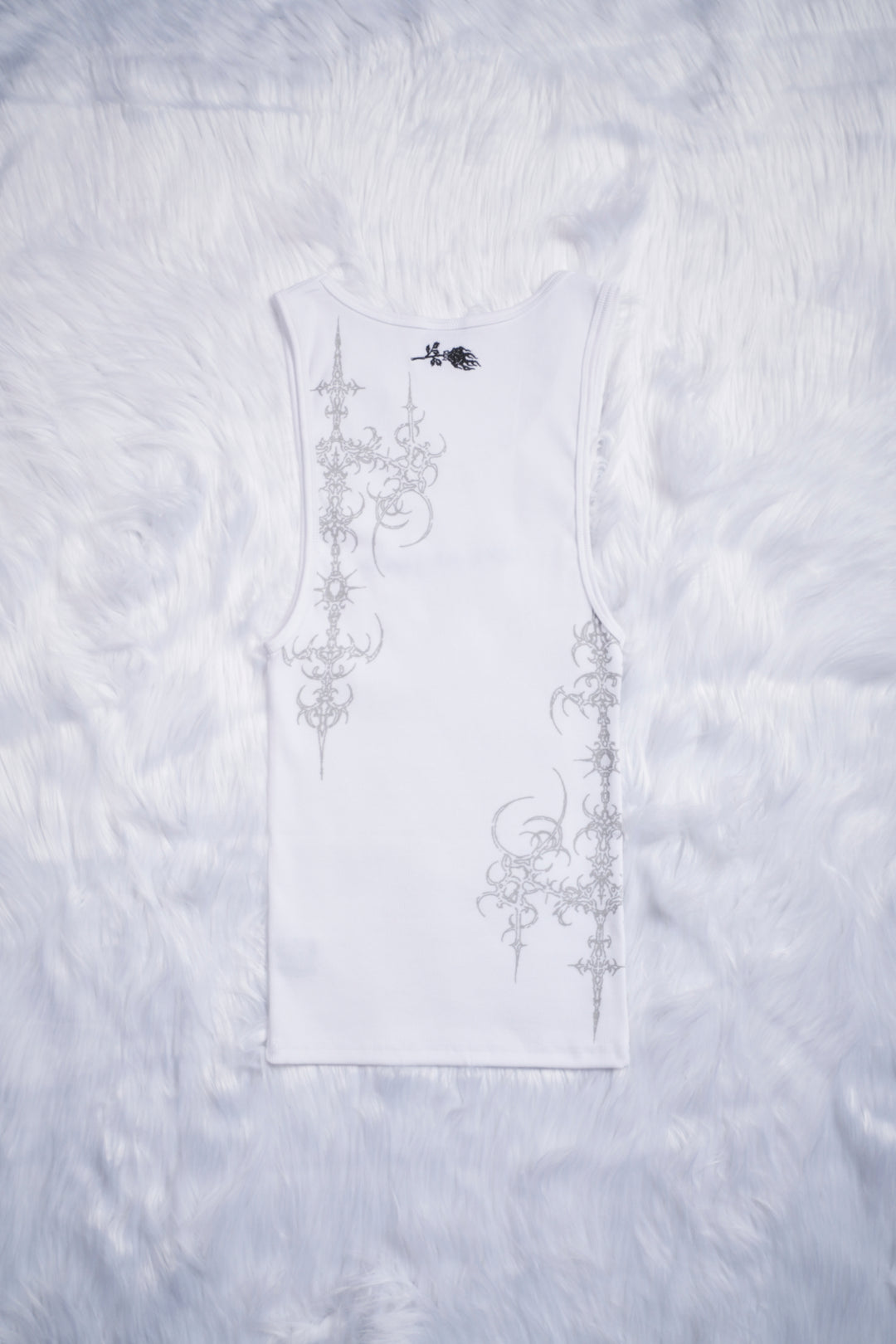 Cyber Bloom Tank Top in White