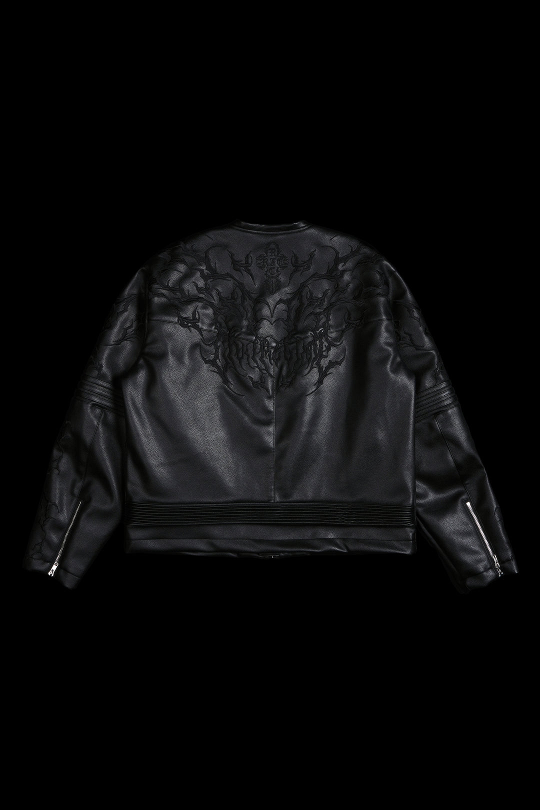 Blackthorn Hell Patch Biker Jacket in Black