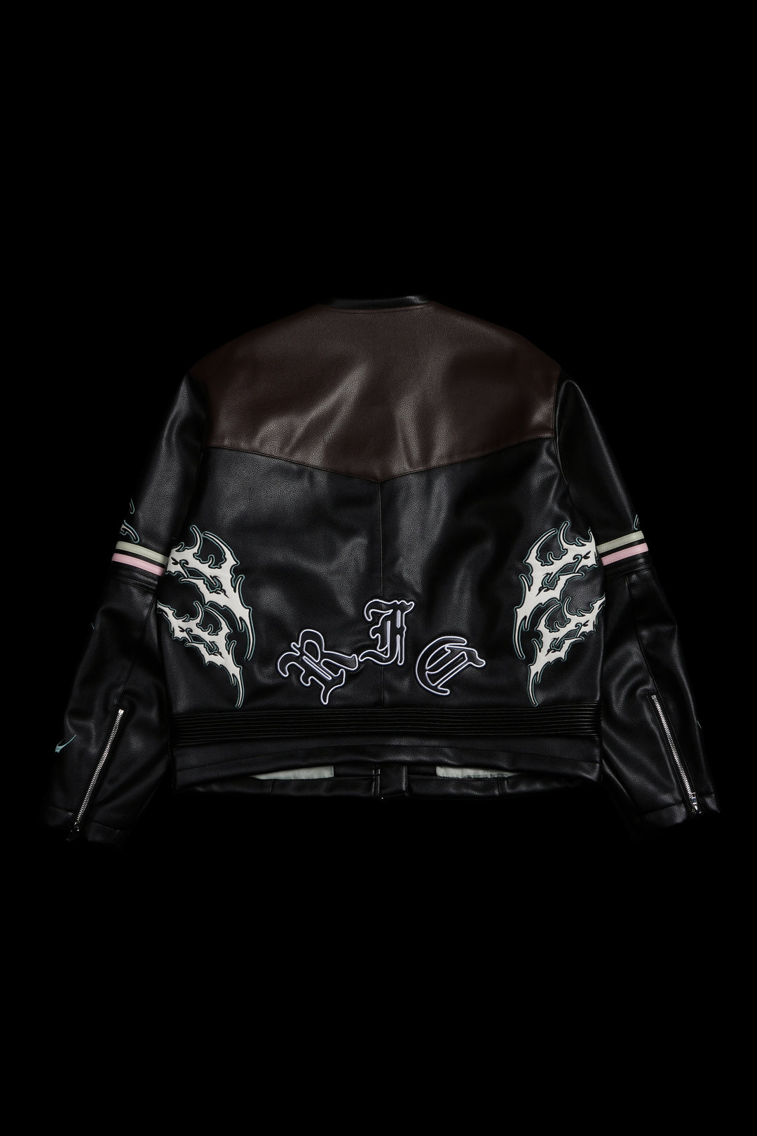 Reckless Spirit Leather Jacket in Black/Brown/Pink
