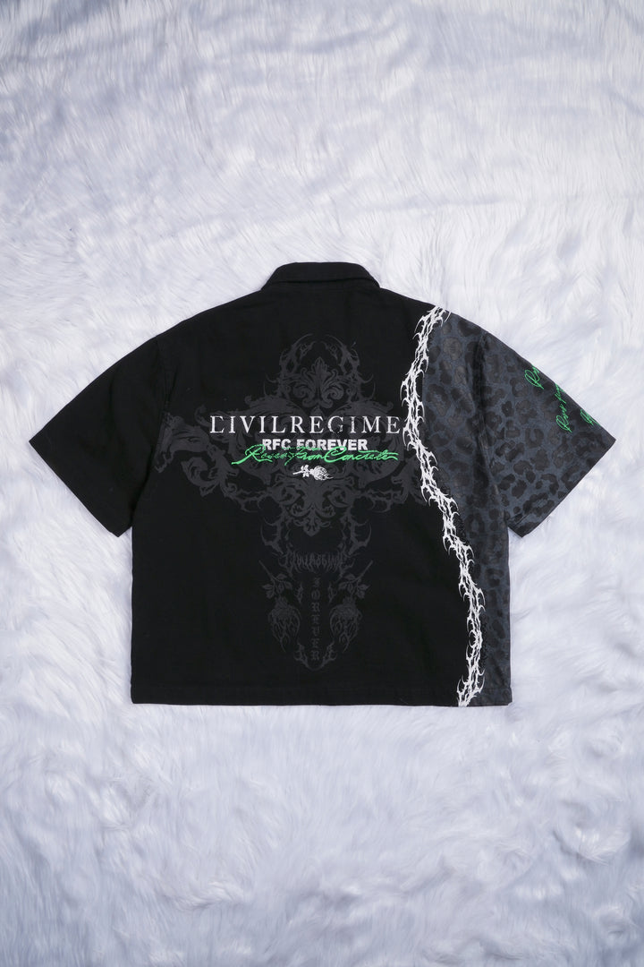Save Your Sorrows S/S Vince Shirt in Vintage Black