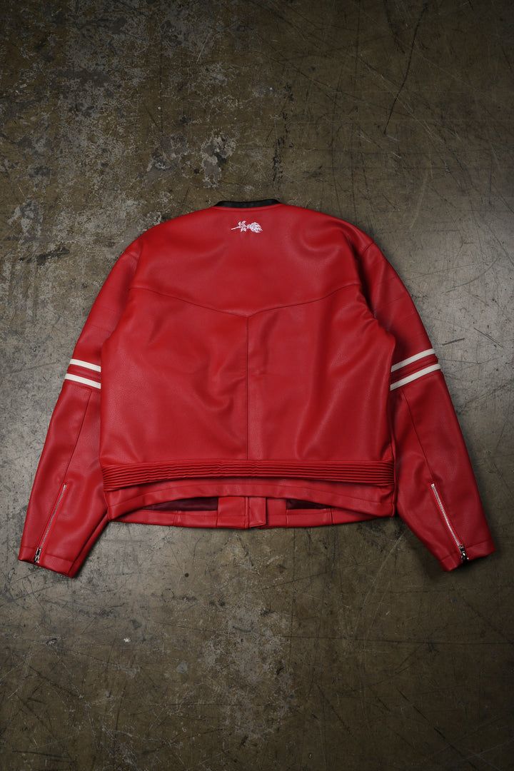 Civil Racing Biker Jacket in Red
