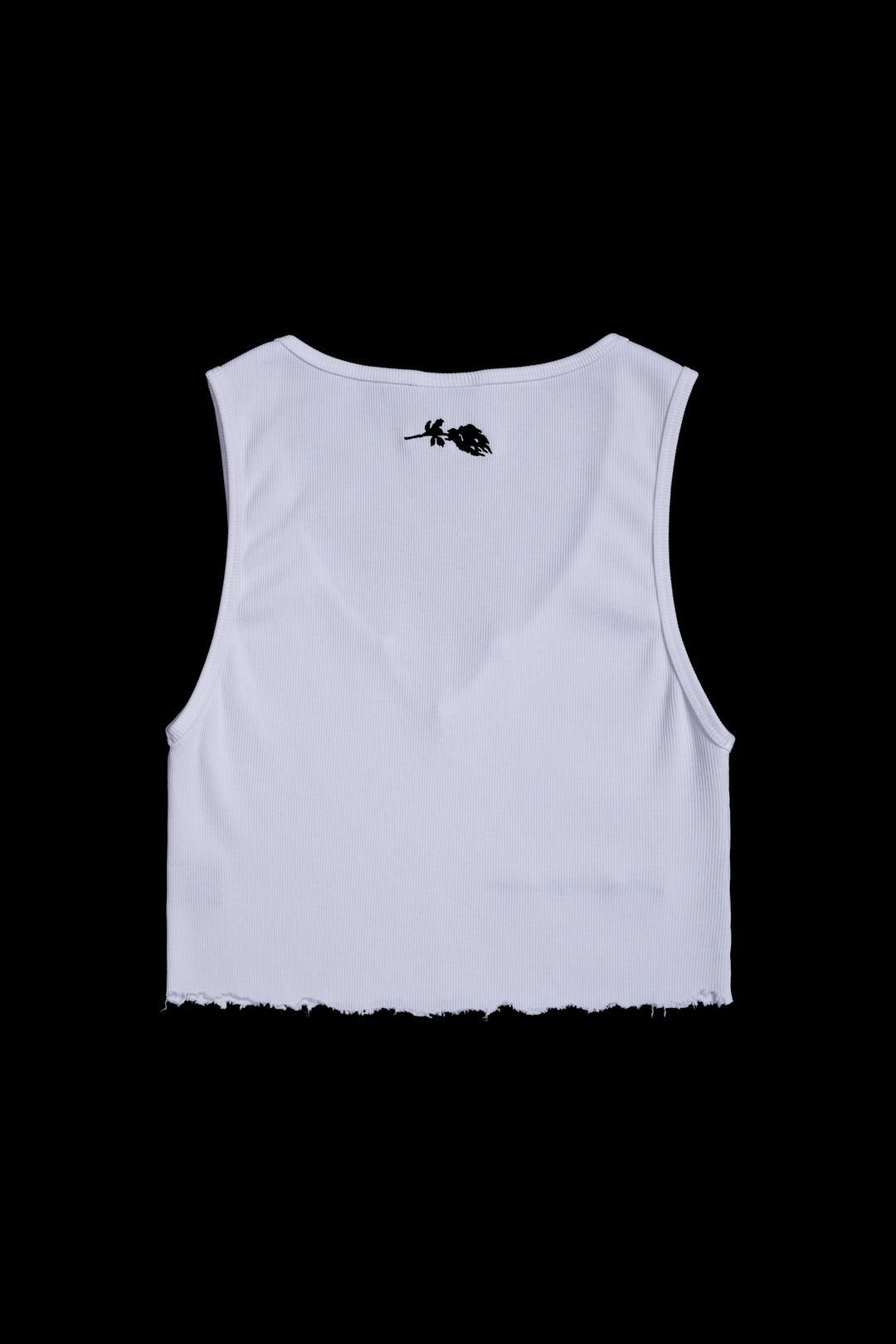 Civil Rose Raw Edge Rib Tank in White