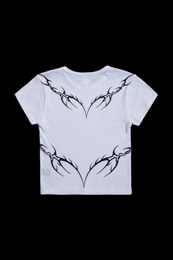 Heart's Eclipse Baby Tee in White