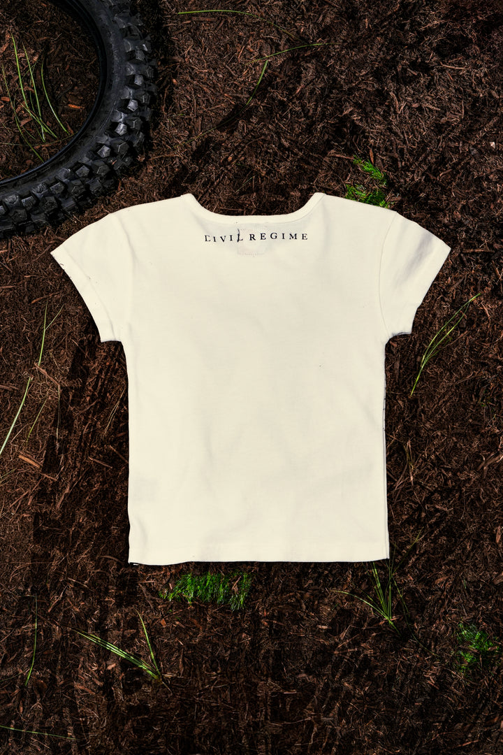 Rotten FMR Baby Tee in White