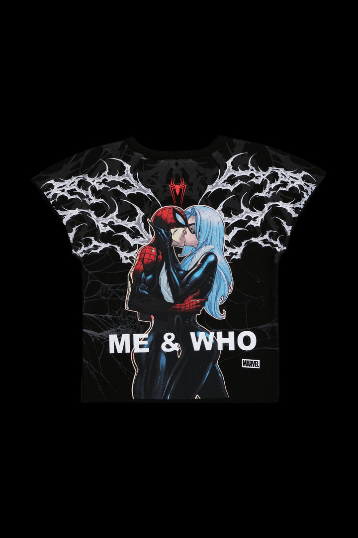 Spiderman And Me Baby Tee in Black