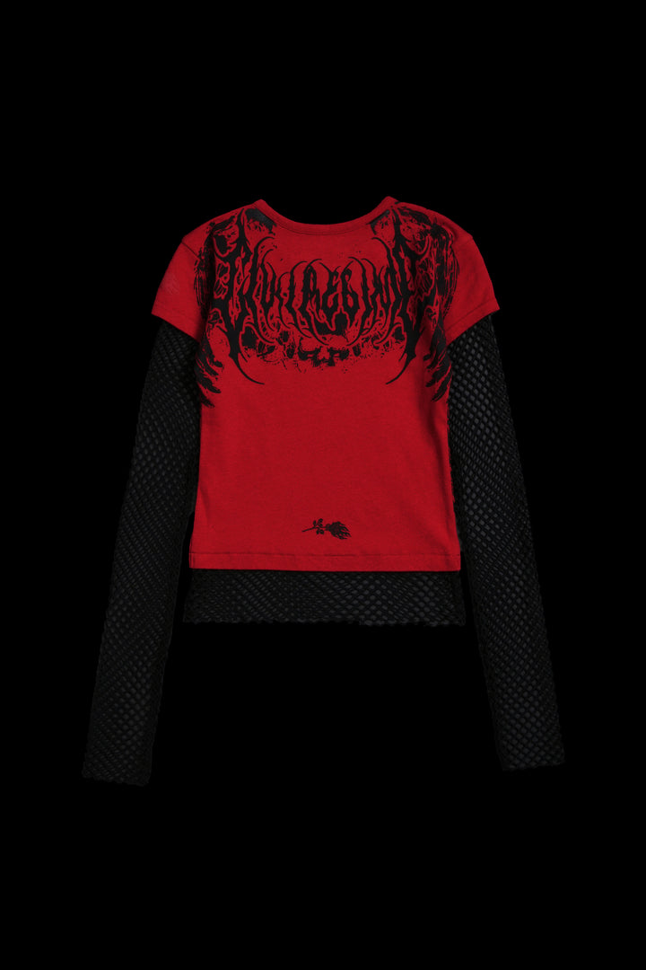 XOXO Hellveil Mesh Twofer in Radiant Red/Black