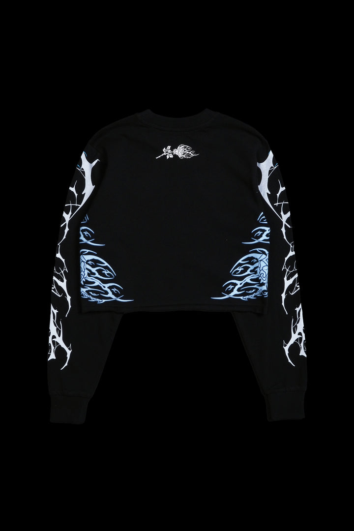 Broken Vow L/S Boxy Crop Tee in Black