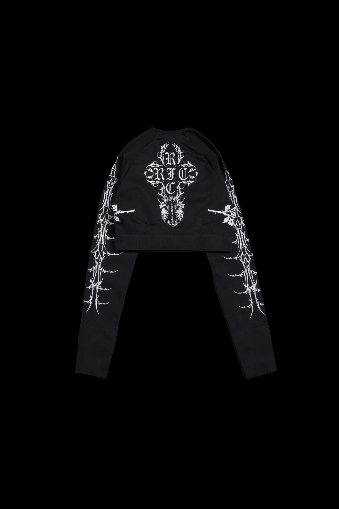 Sinister Bloom Seamless L/S Top in Black