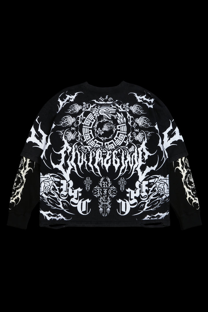 Stone Rose Distressed Twofer in Vintage Black/Charcoal