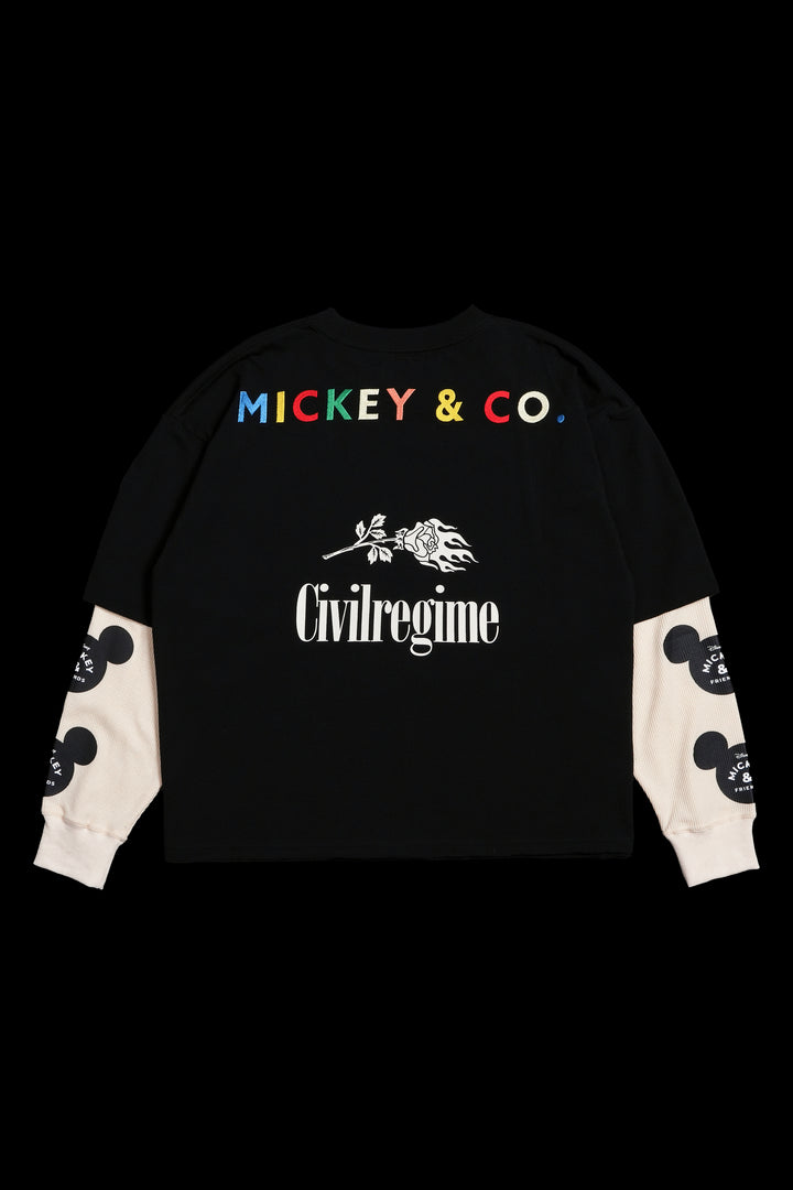 Mickey Twofer Thermal Sleeves in Black/Butter