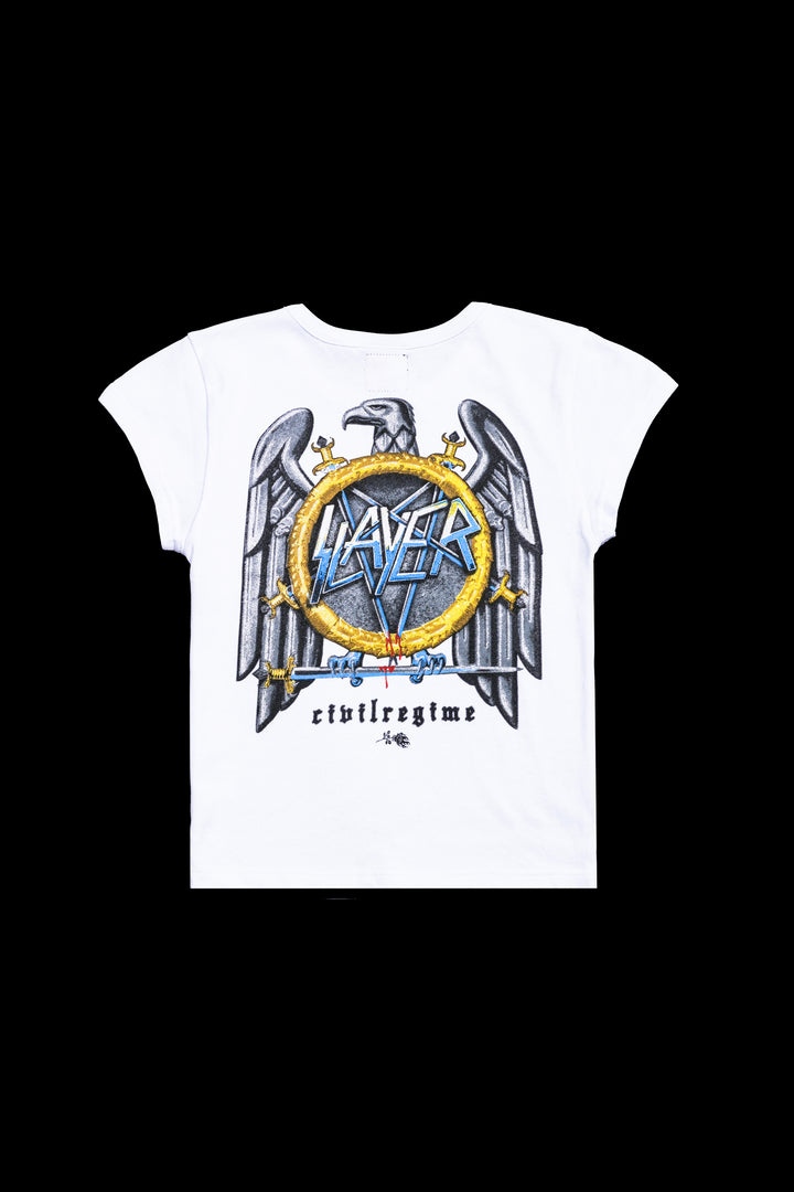 No Mercy Baby Tee in White