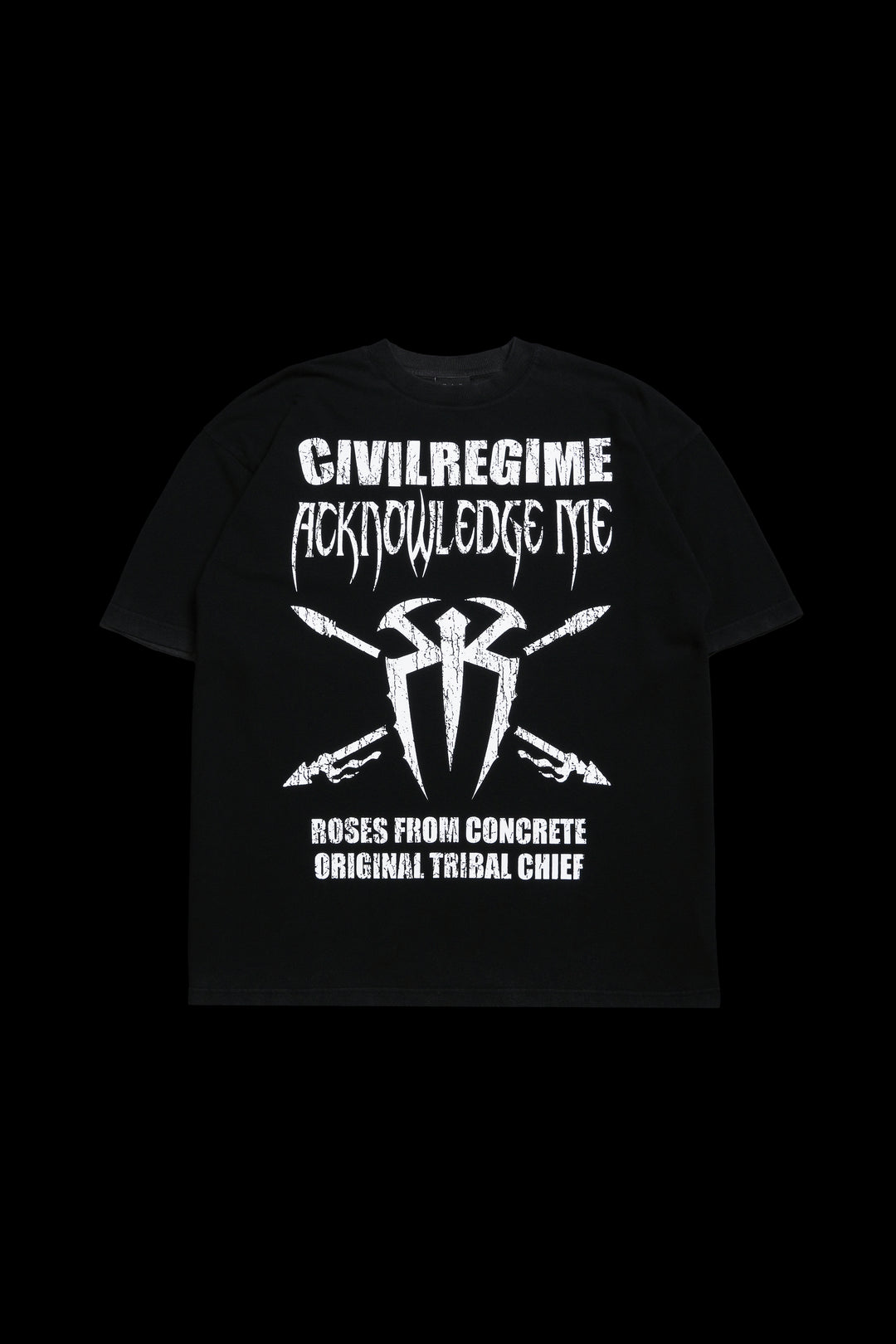 Tribe Chief American Classic Oversized Tee in Vintage Black