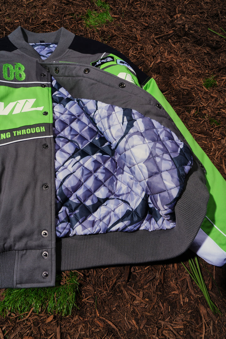 Power Trip MX Racing Jacket in Black/Gray Camo