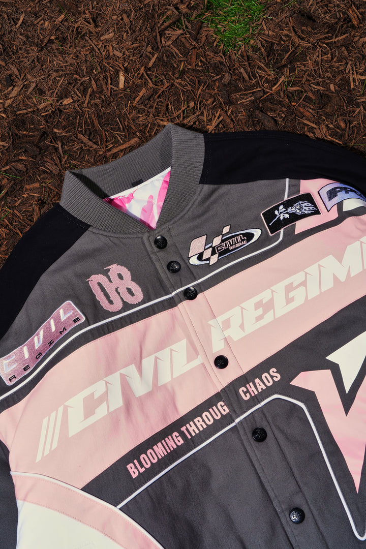 Power Trip MX Racing Jacket in White/Pink Camo