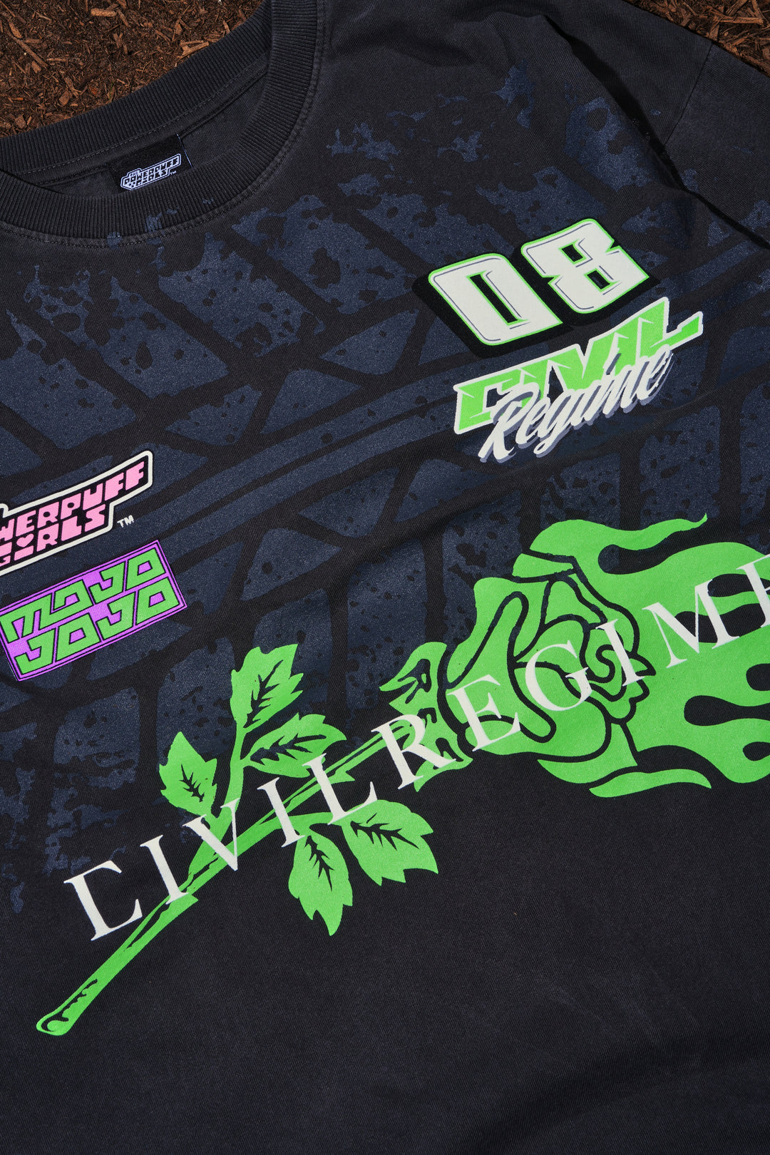 Legend Of Mojo Jojo "Side By Side" 199X Oversized Tee in Vintage Ashes