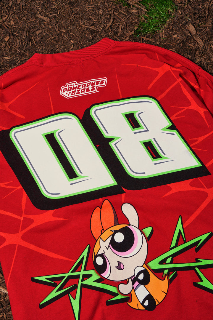 Legend Of Blossom "Side By Side" 199X Oversized Tee in Equestrian Red