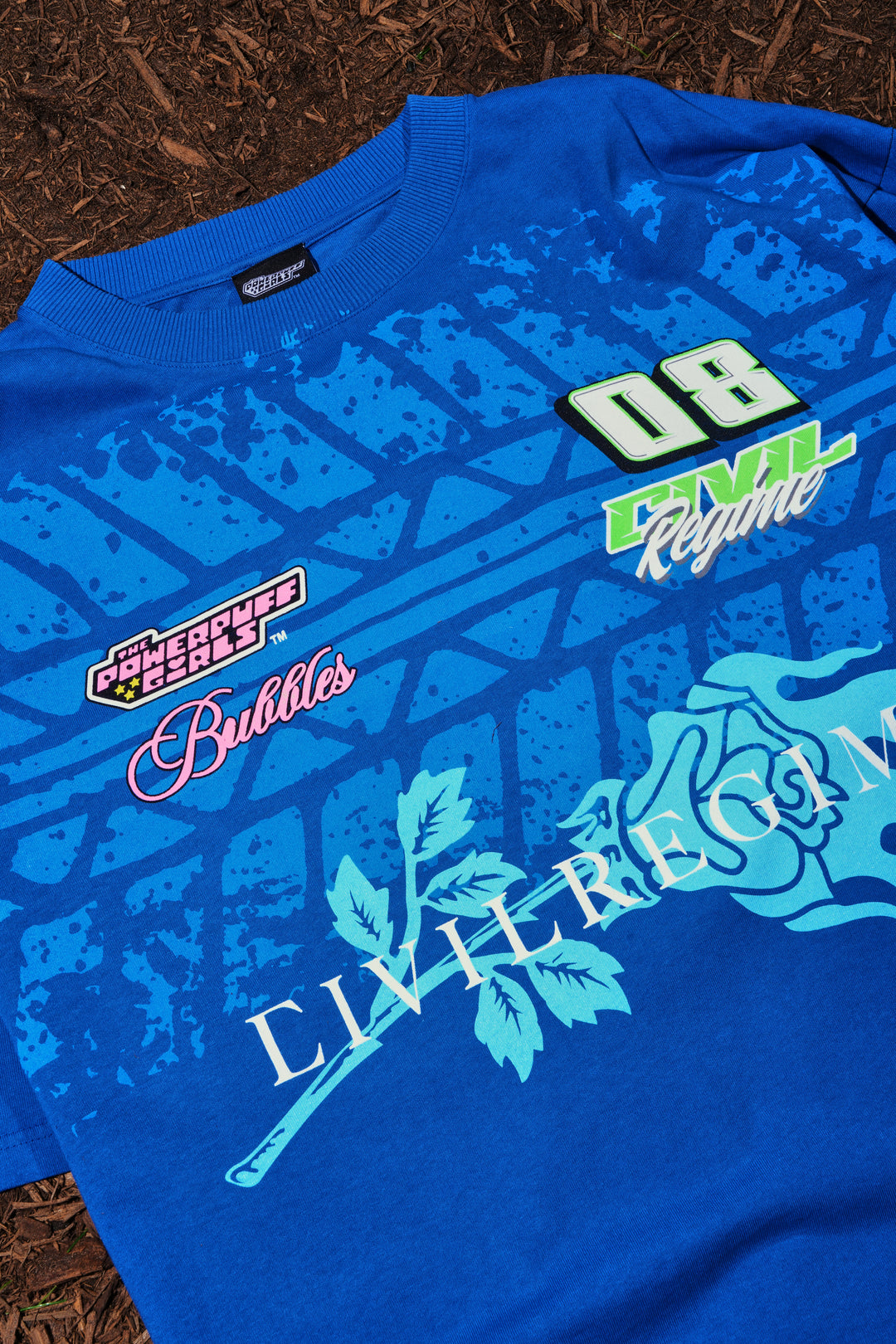 Legend Of Bubbles "Side By Side" 199X Oversized Tee in True Blue