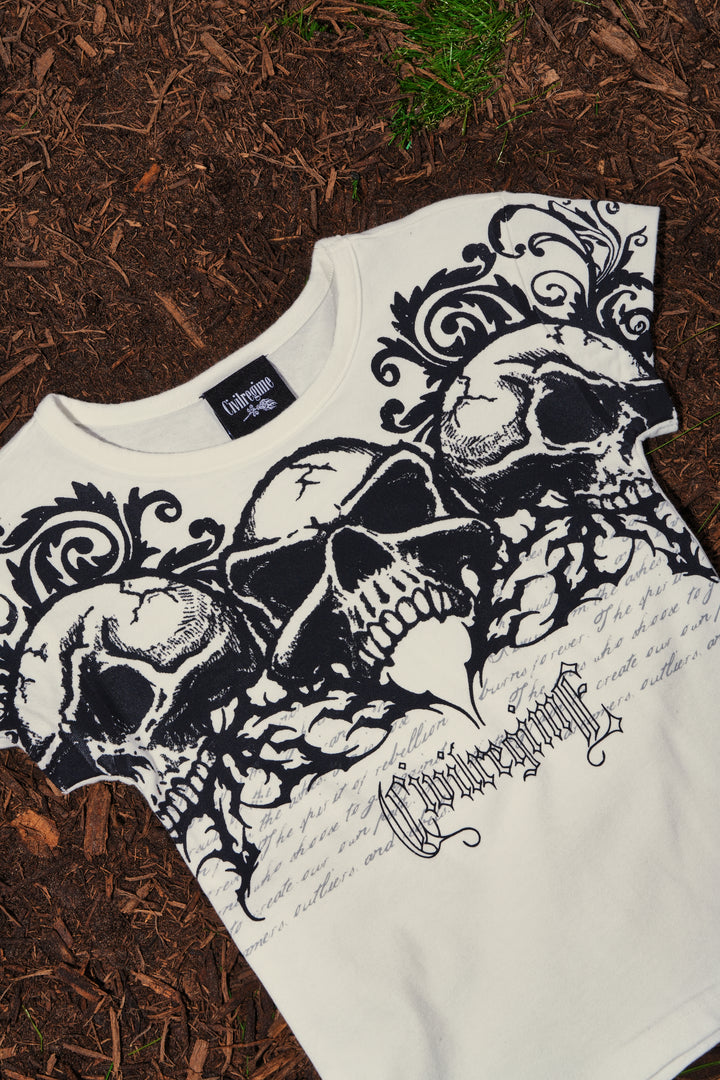 Rotten FMR Baby Tee in White