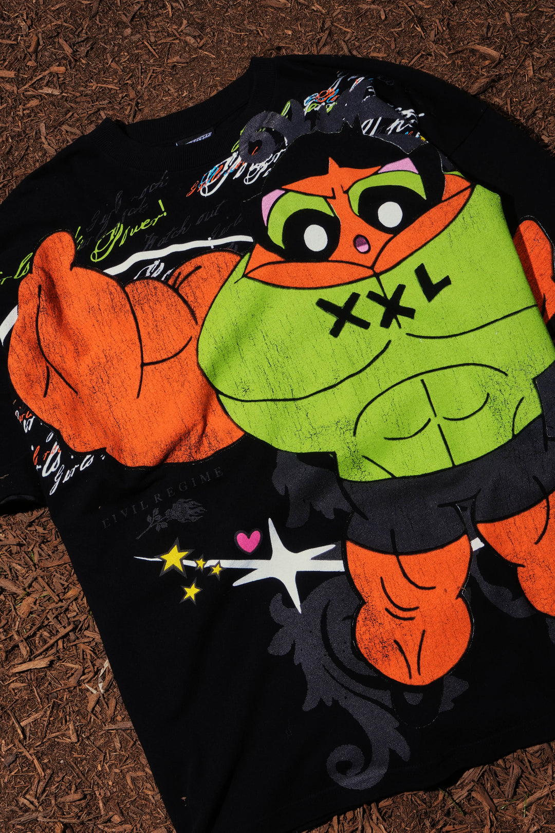 Musclecup American Classic Oversized Tee in Black