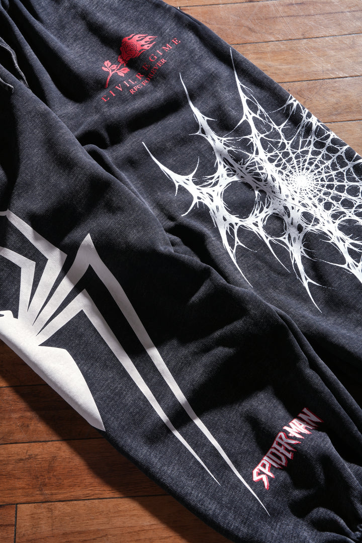 Web Sling Chaos Lounger Sweat Pants in Vintage Black