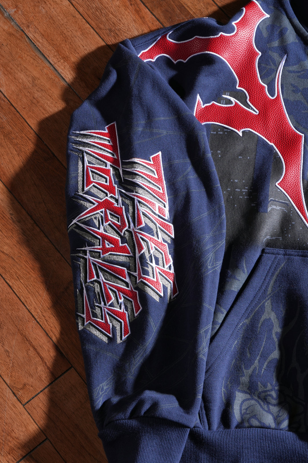 Miles Morales Full Zip Up Hoodie in Slate Blue