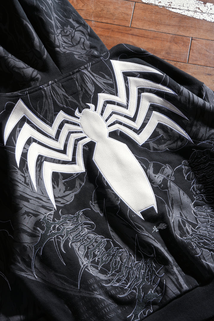 Symbiote Surge Full Zip Up Hoodie in Black